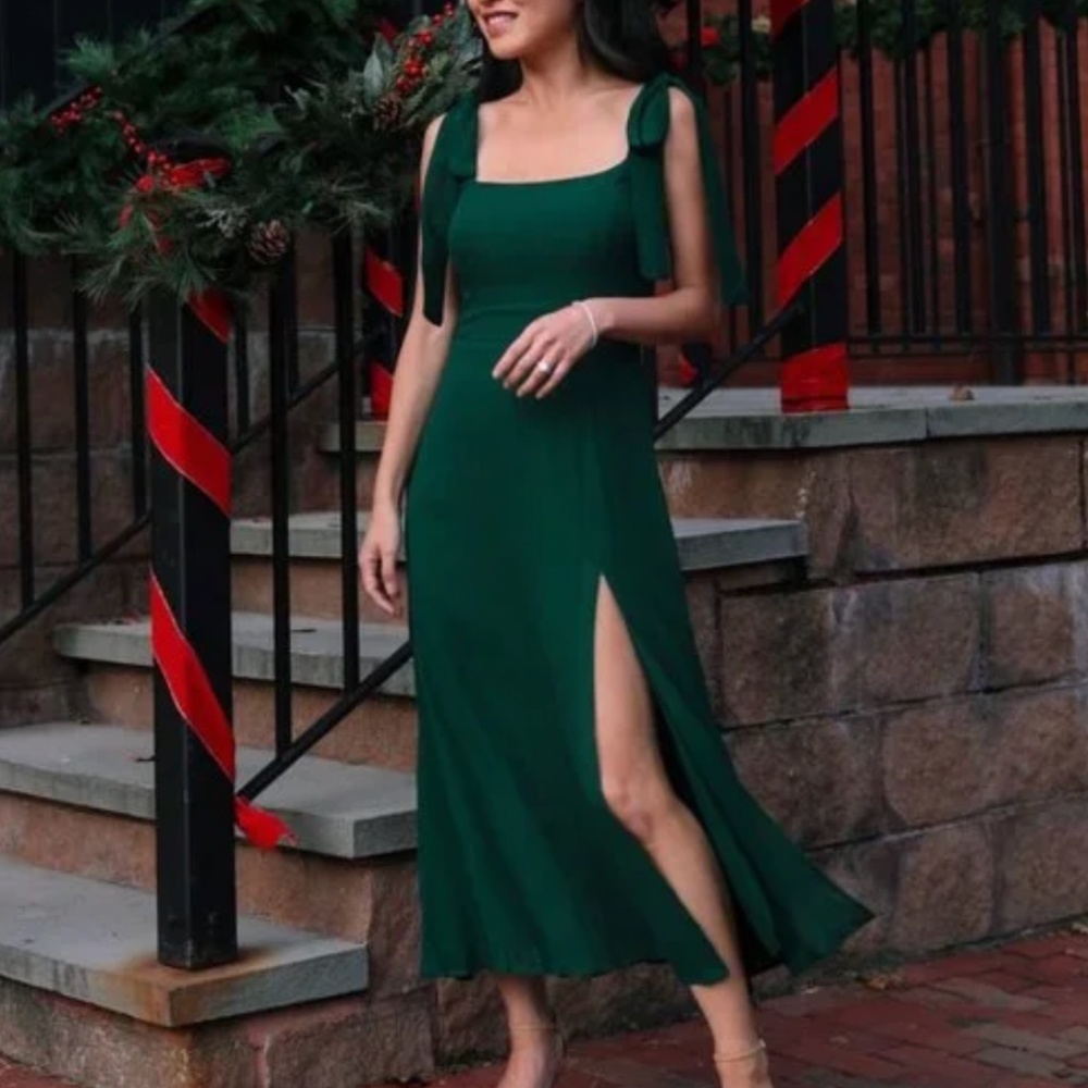 Reformation Twilight Dress Sz2 Emerald